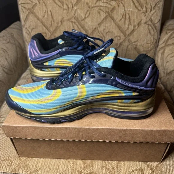 Nike Air Max Deluxe Midnight‎ Navy Laser Orange AJ7831-400 Size 11.5 Pre Owned